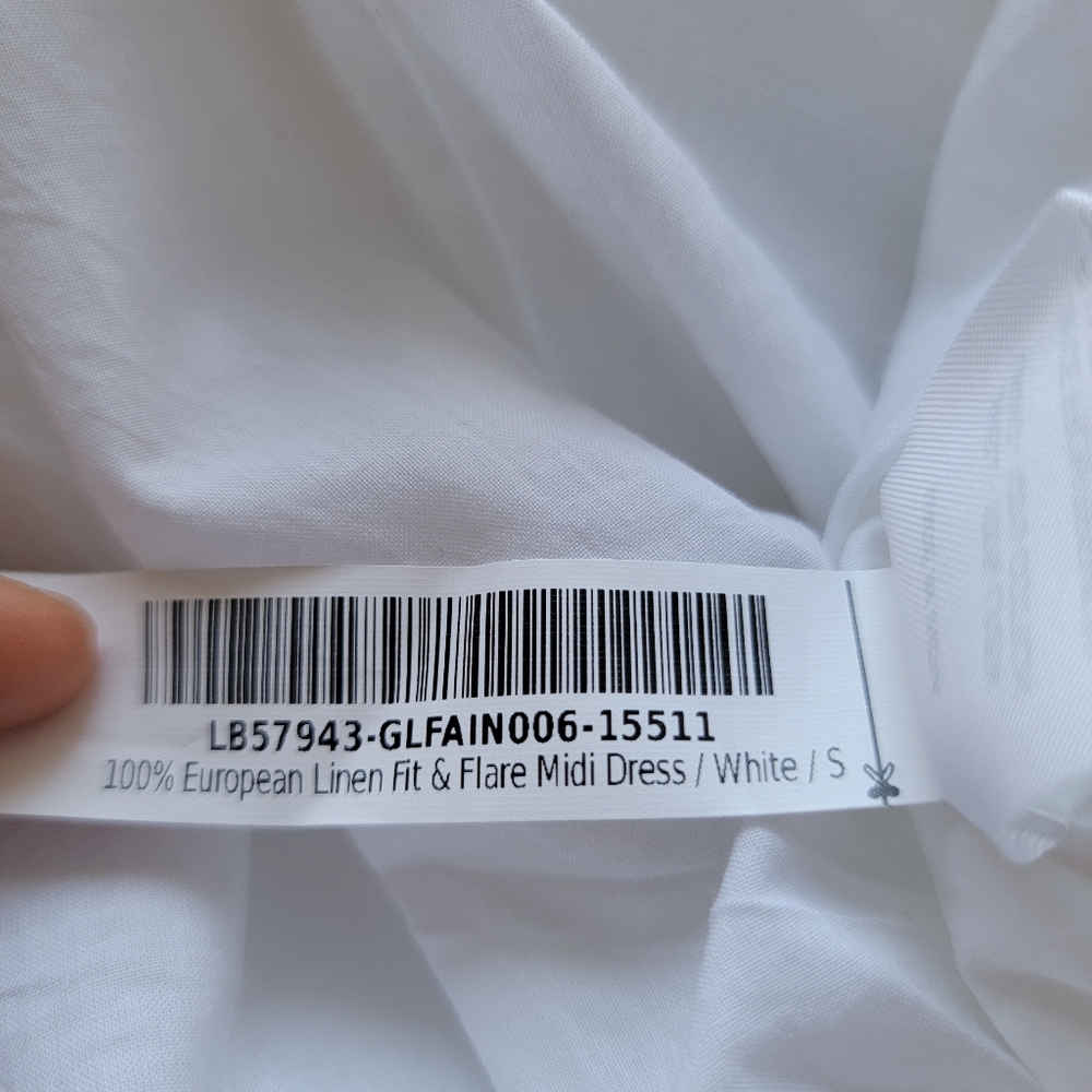 NWT Quince 100% European Linen Fit & Flare Midi Dress, White, S - Picture 12 of 12